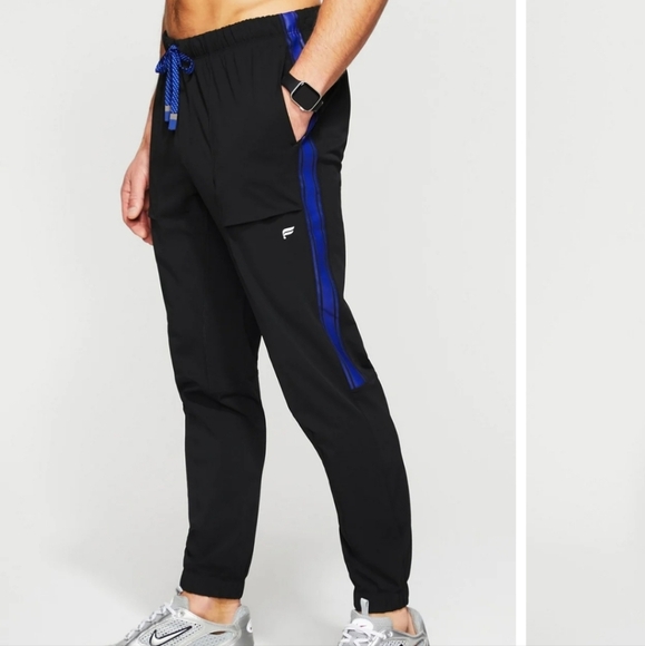 Fabletics Other - NWT Fabletics The One Jogger stripe black/blue Size Med
